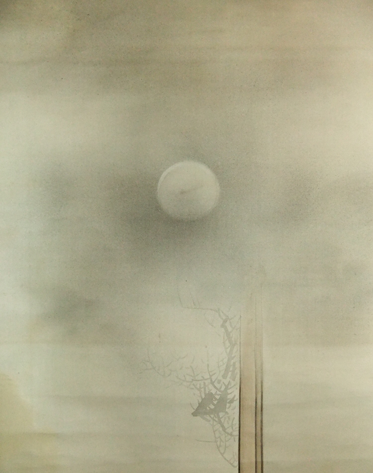The Moon depicted in the Japanese style painting