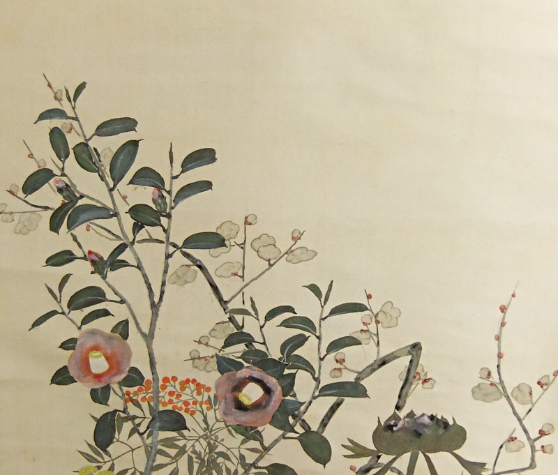 Japanese Sazanka (Sasanqua), Ume (Plum) Flowers