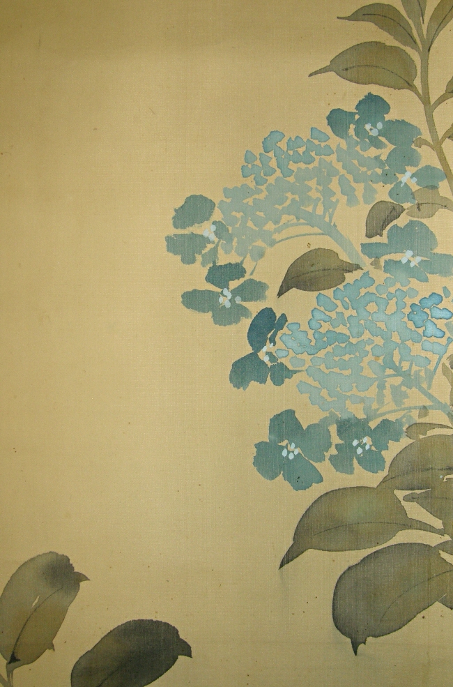 Ss Hydrangea Japanese Vintage Wall Scroll By Kobayashi Kokei