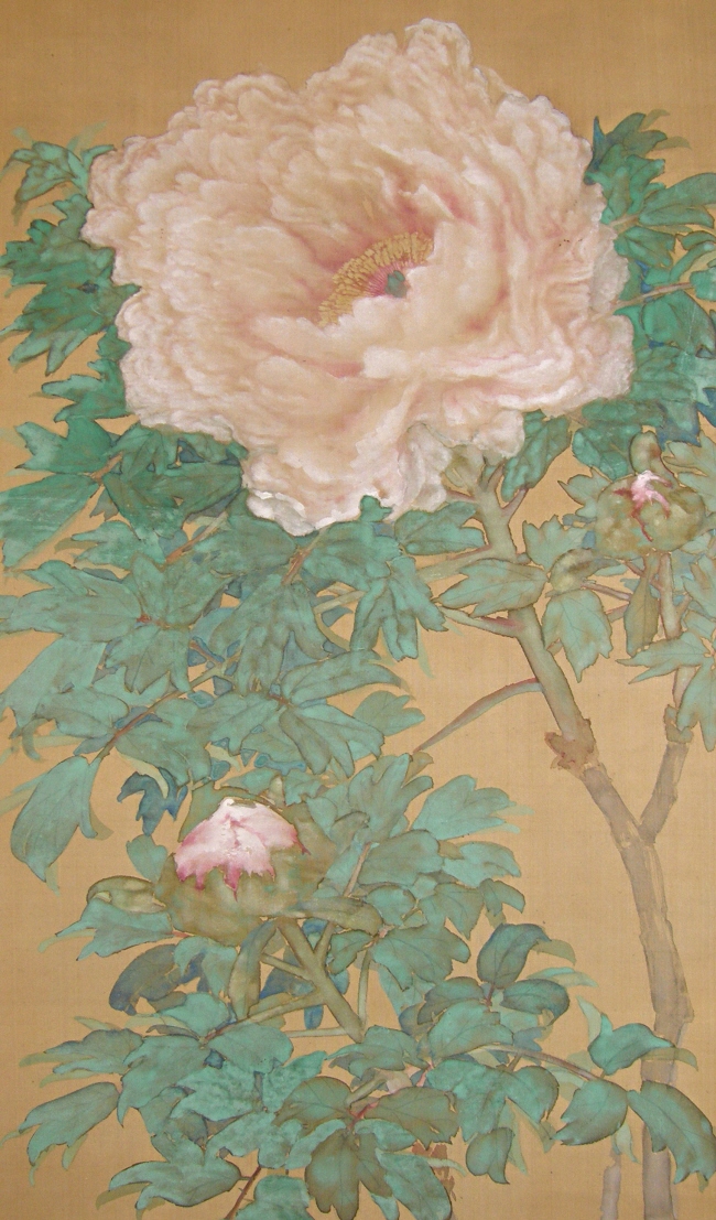Japanese Peony Flowers and Leaves
