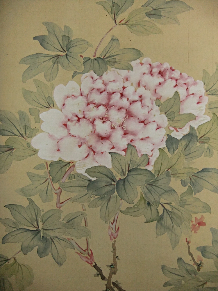 SS-40112 [ Peony Flowers ] Japanese Kacho-ga Kakemono depicted in 1922