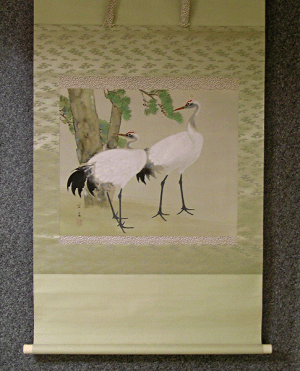 A Crane Couple and Pine Tree