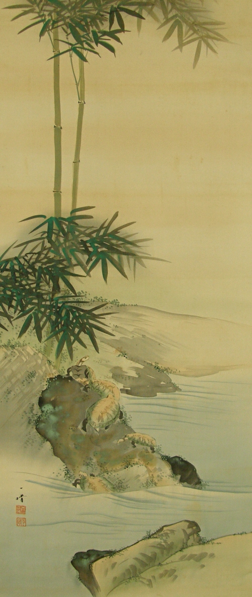 Turtle, Rock,Bamboo