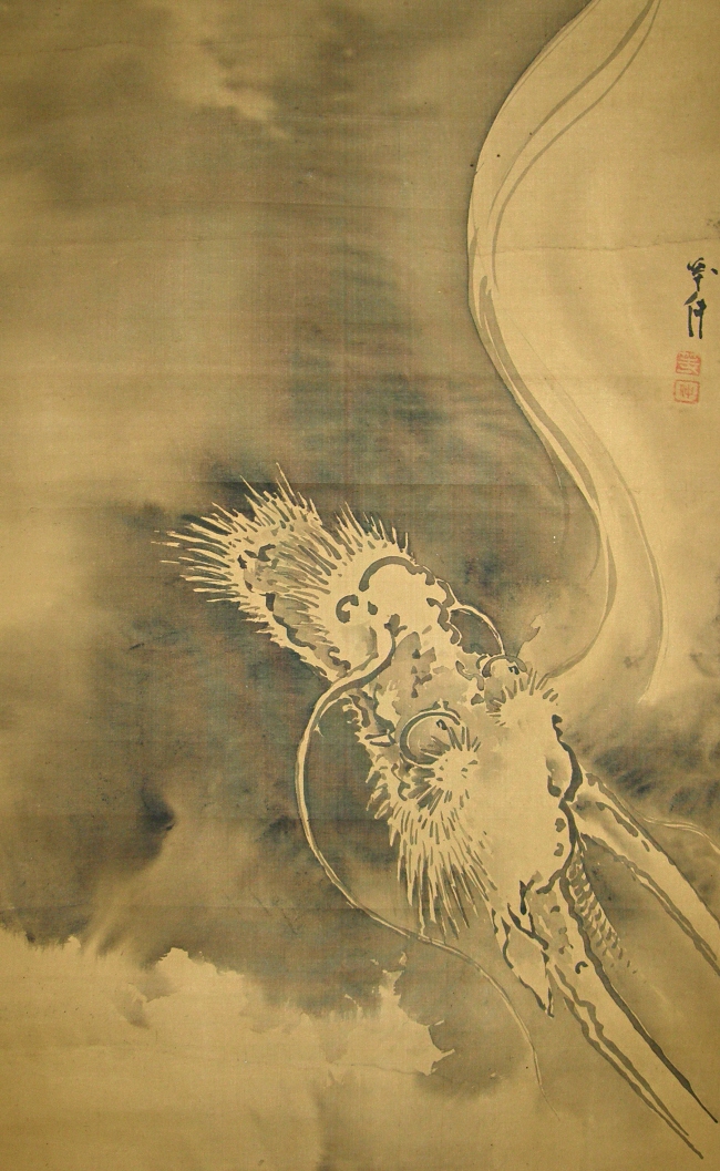 Dragon drawn in the Suiboku painting method