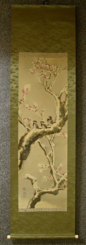 [ Ume Flowers & Sparrows after Snowfall ]