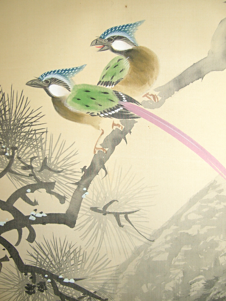 Couple of Long-tailed Cocks (Onagadori)