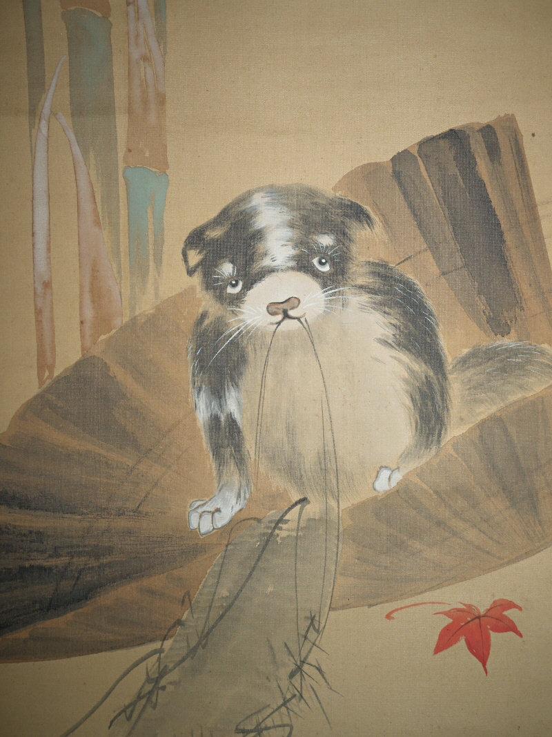 Puppy chewing a Zouri straw sandal