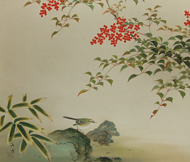 Japanese Kacho-ga Flowers & Birds Painting